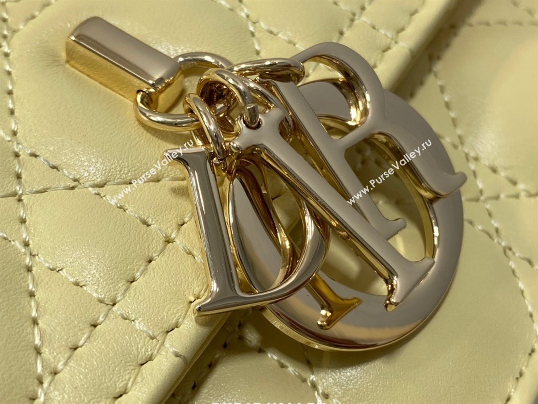 Miss Dior Top Handle Bag in Pastel Yellow Cannage Lambskin 2023 (xxg-231024-02)