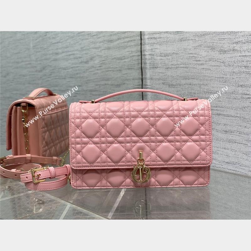 Miss Dior Top Handle Bag in Melocoton Pink Cannage Lambskin 2023 (xxg-231024-01)