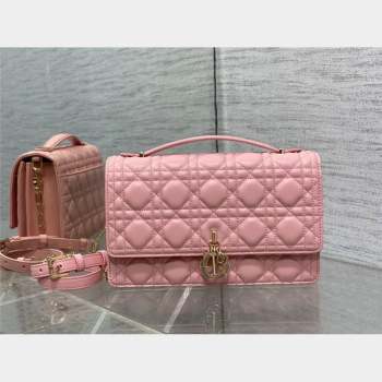 Miss Dior Top Handle Bag in Melocoton Pink Cannage Lambskin 2023 (xxg-231024-01)