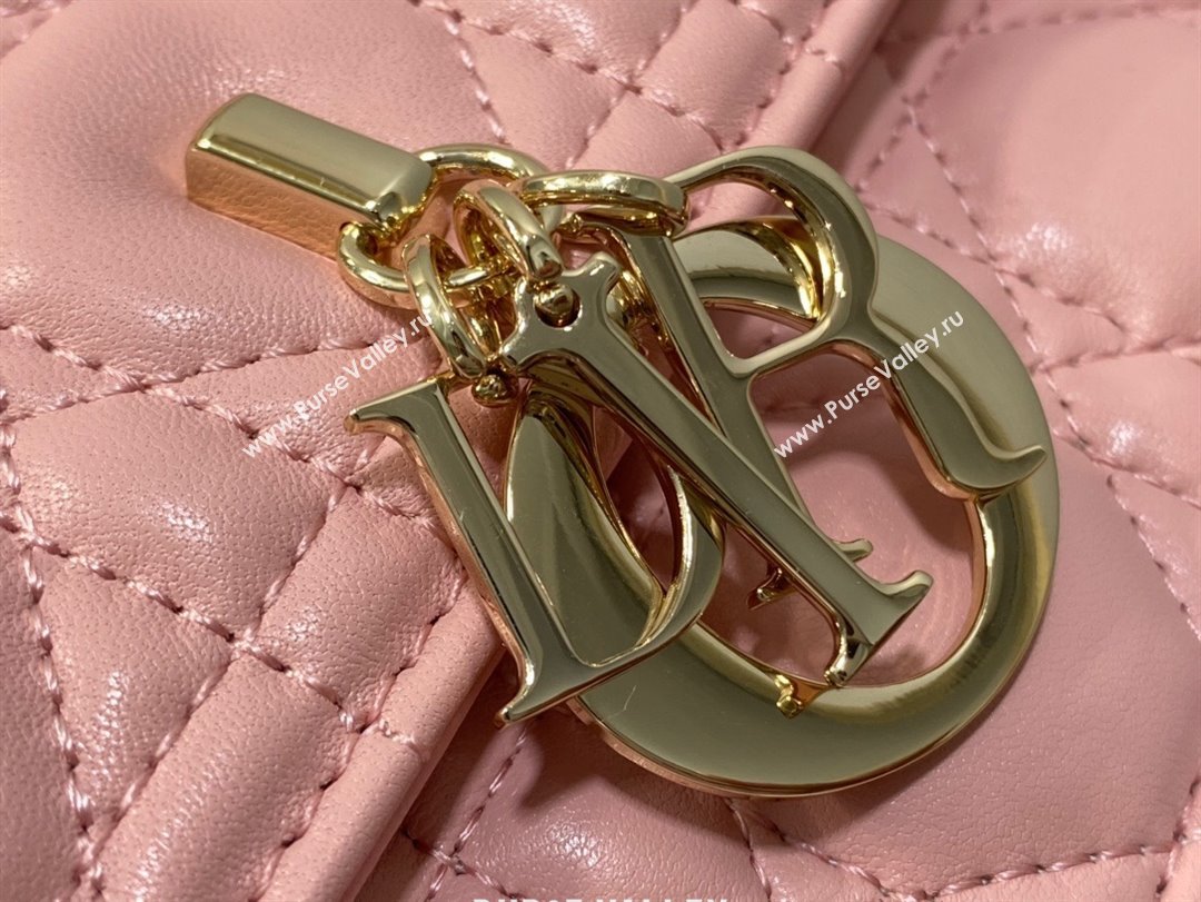 Miss Dior Top Handle Bag in Melocoton Pink Cannage Lambskin 2023 (xxg-231024-01)