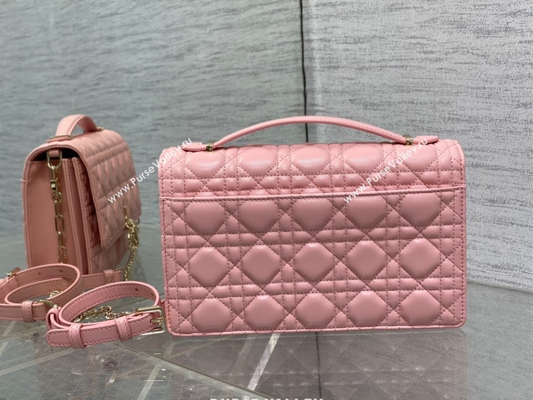 Miss Dior Top Handle Bag in Melocoton Pink Cannage Lambskin 2023 (xxg-231024-01)