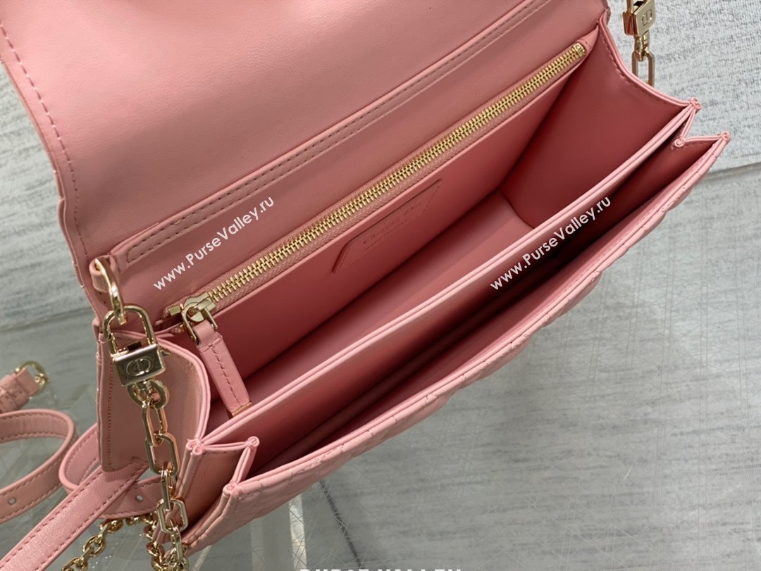 Miss Dior Top Handle Bag in Melocoton Pink Cannage Lambskin 2023 (xxg-231024-01)