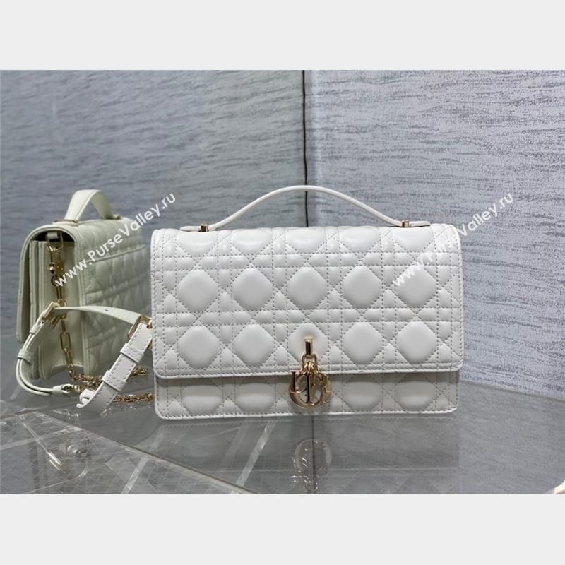 Miss Dior Top Handle Bag in white Cannage Lambskin 2023 (xxg-231024-03)