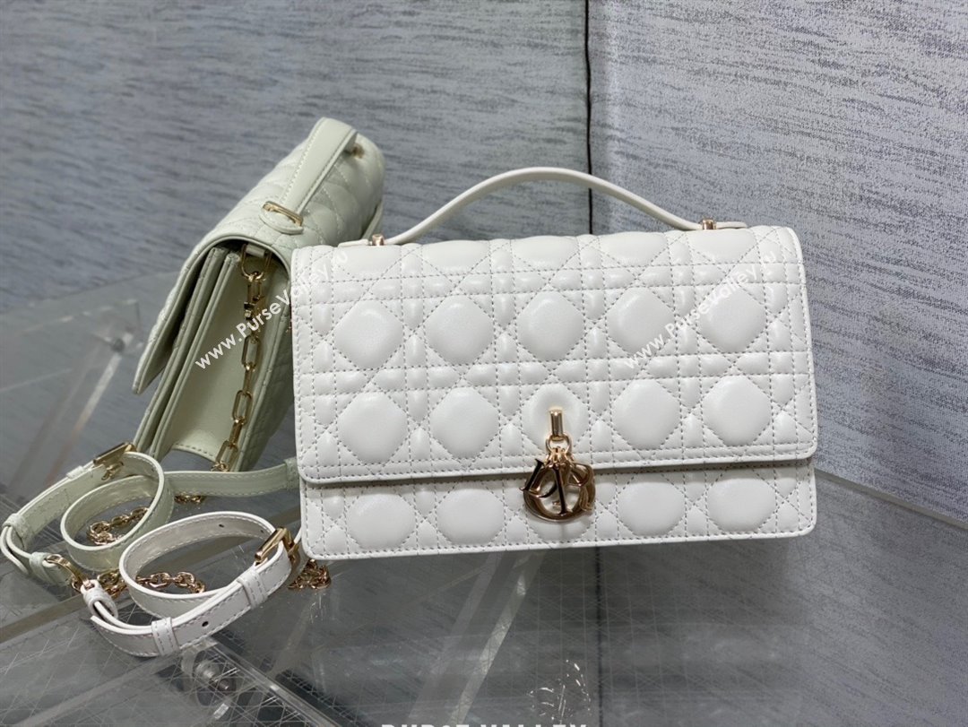 Miss Dior Top Handle Bag in white Cannage Lambskin 2023 (xxg-231024-03)