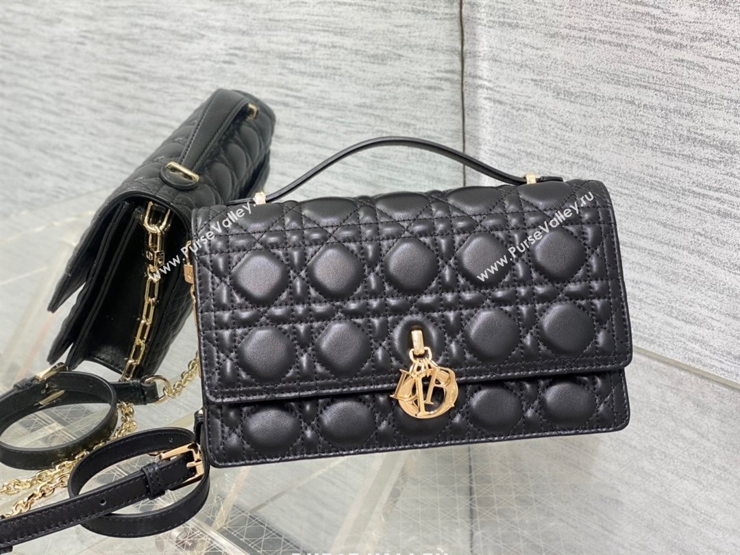Miss Dior Top Handle Bag in black Cannage Lambskin 2023 (xxg-231024-04)