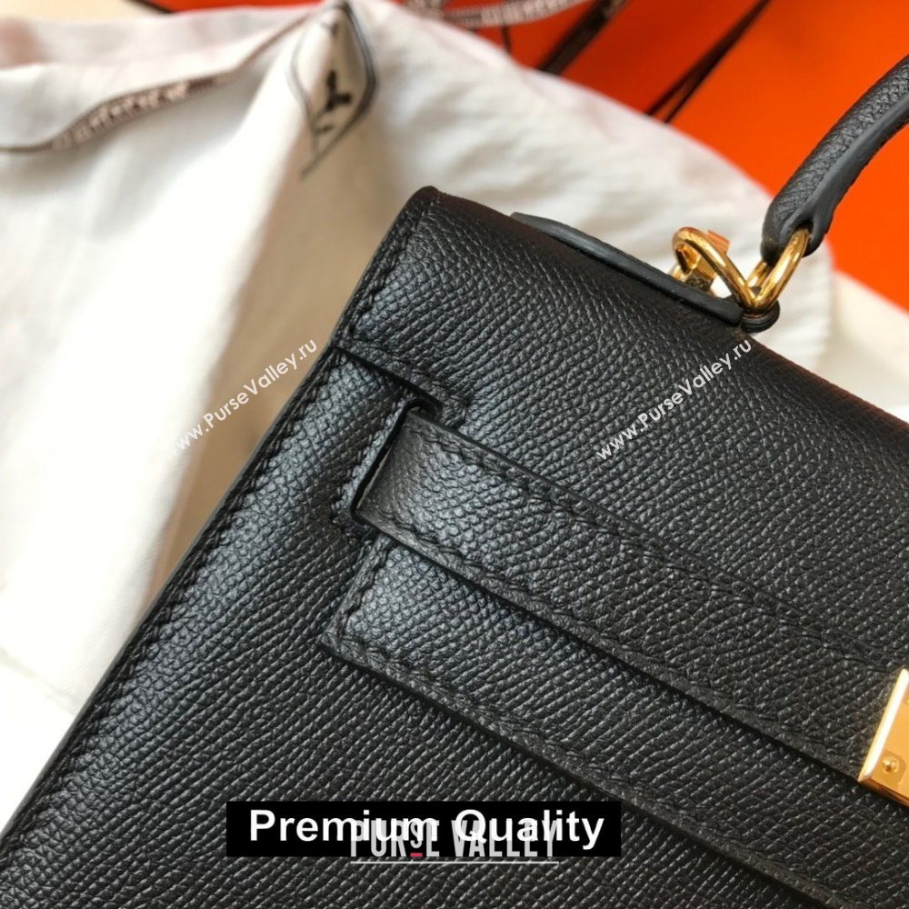 Hermes Kelly 25/28/32cm Bag in epsom Leather with golden hardware black (fuli-1203)