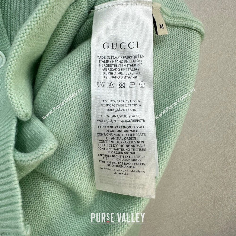 gucci Fine cashmere cardigan with Interlocking G 773865 LIGHT GREEN 2023 (qiqi-231206-04)