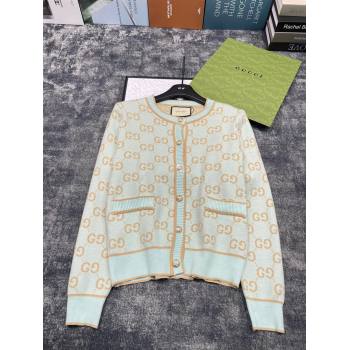 gucci green cashmere GG cardigan 2023 (qiqi-231206-16)
