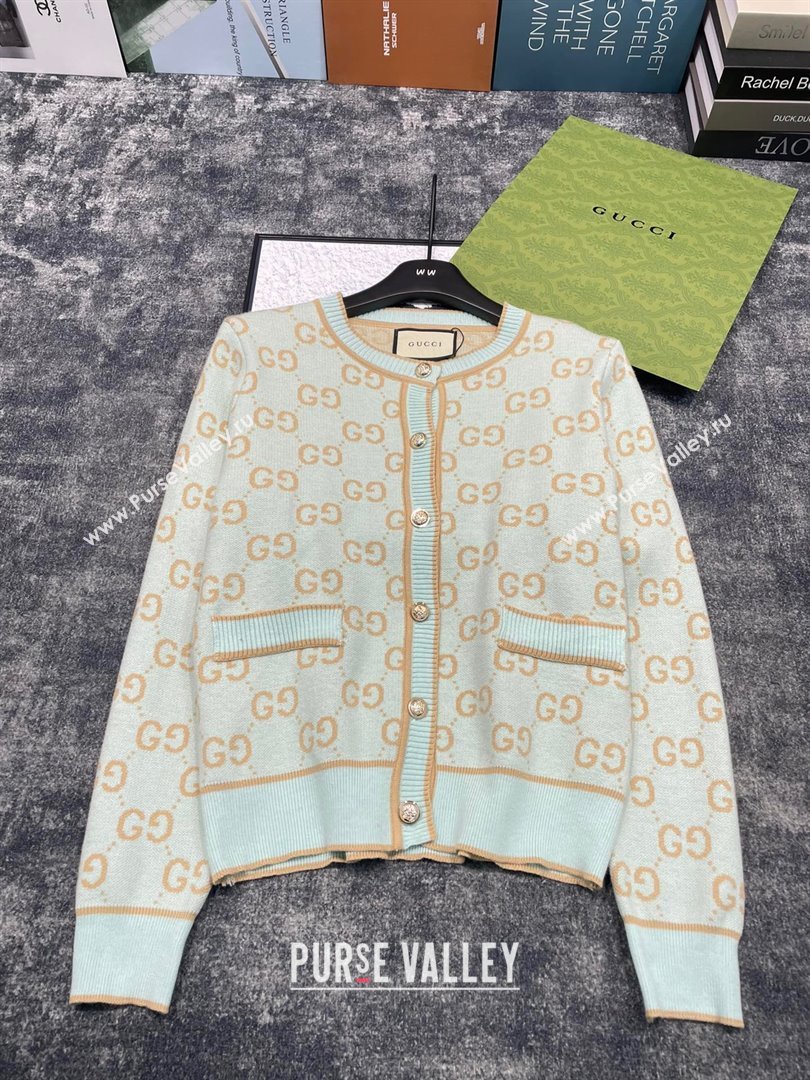 gucci green cashmere GG cardigan 2023 (qiqi-231206-16)