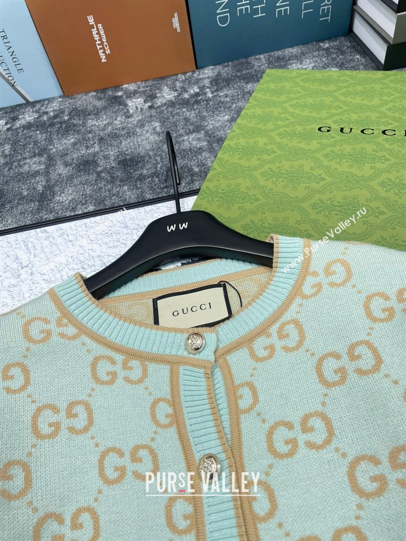 gucci green cashmere GG cardigan 2023 (qiqi-231206-16)