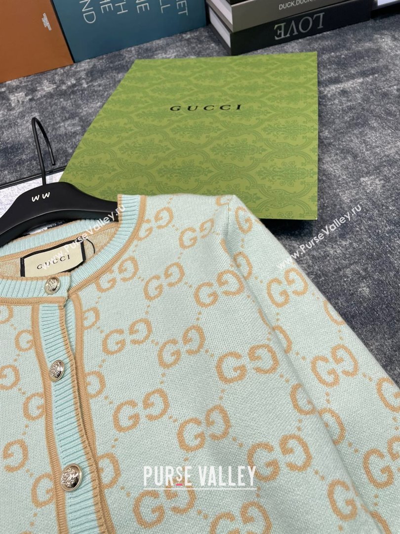 gucci green cashmere GG cardigan 2023 (qiqi-231206-16)