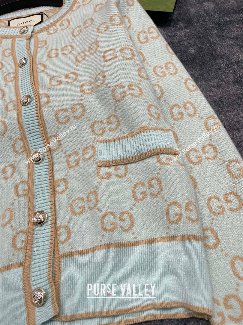 gucci green cashmere GG cardigan 2023 (qiqi-231206-16)