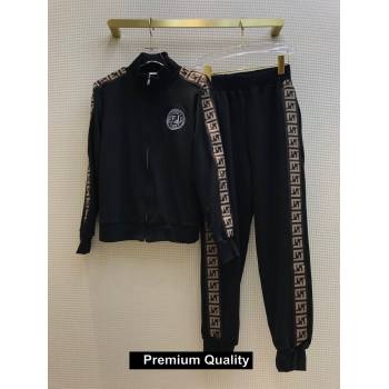 FENDI SPORTS JACKET AND PANTS BLACK 2020 (QIQI-20206385)