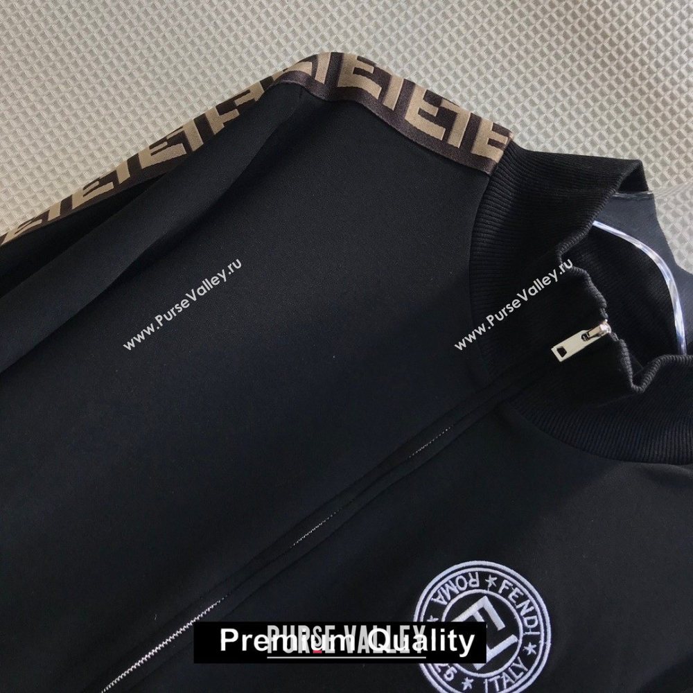 FENDI SPORTS JACKET AND PANTS BLACK 2020 (QIQI-20206385)