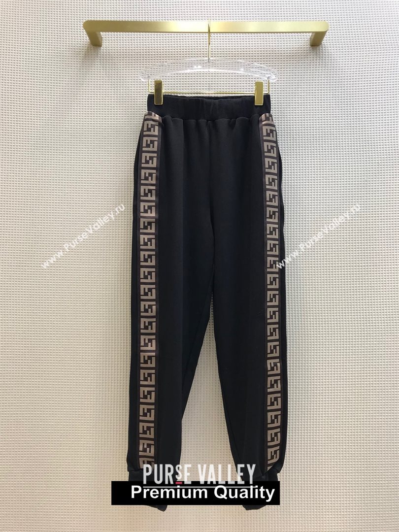 FENDI SPORTS JACKET AND PANTS BLACK 2020 (QIQI-20206385)