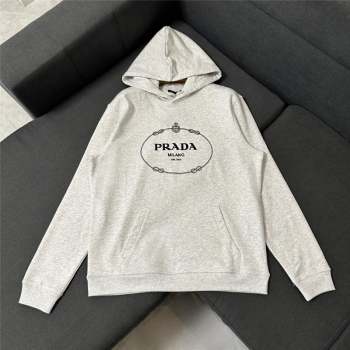 prada Cotton fleece hoodie Natural 2023 (fangfang-231003-01)