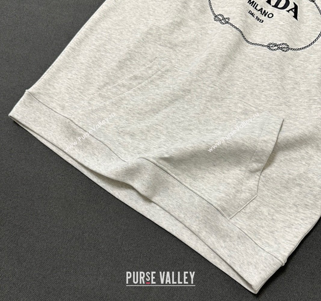 prada Cotton fleece hoodie Natural 2023 (fangfang-231003-01)