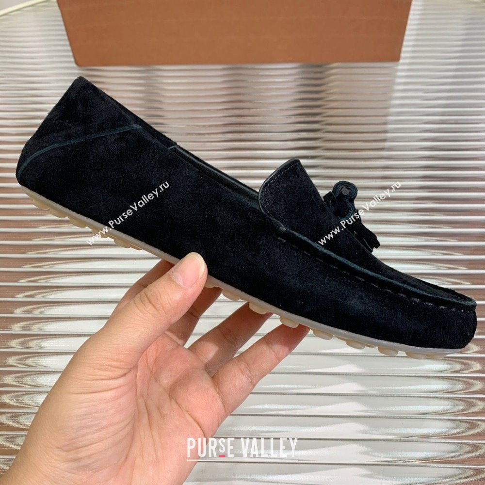Loro Piana Dot Sole Loafers in Suede Goatskin black 2022 (shouxiu-231025-02)
