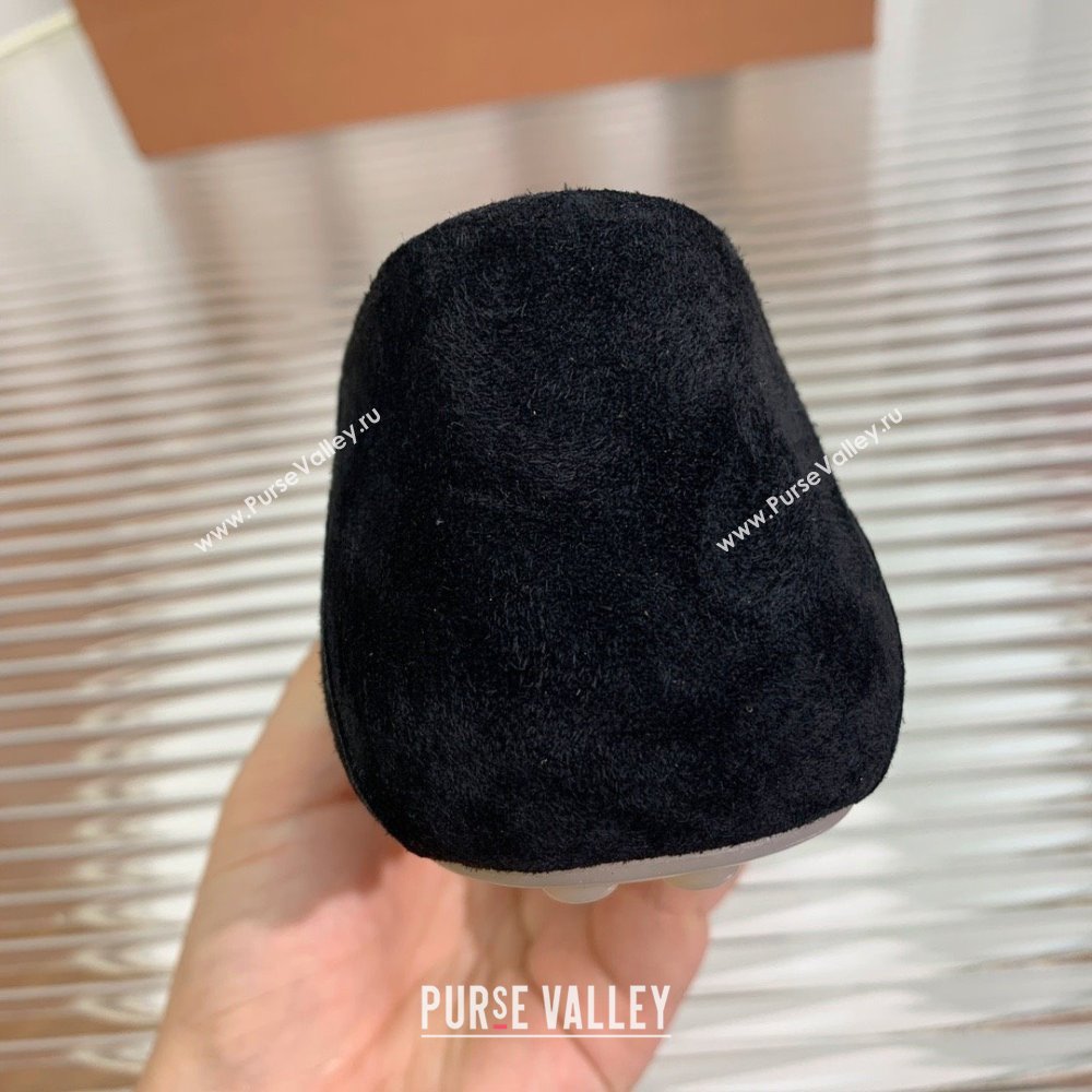 Loro Piana Dot Sole Loafers in Suede Goatskin black 2022 (shouxiu-231025-02)