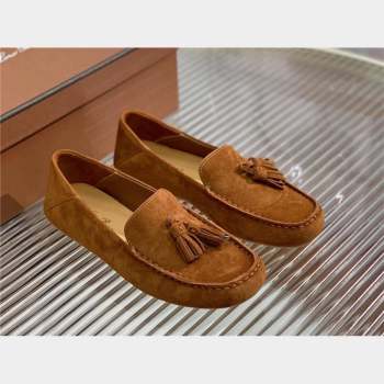 Loro Piana Dot Sole Loafers in Suede Goatskin caramel 2022 (shouxiu-231025-03)