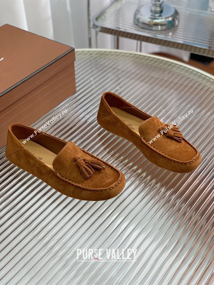 Loro Piana Dot Sole Loafers in Suede Goatskin caramel 2022 (shouxiu-231025-03)