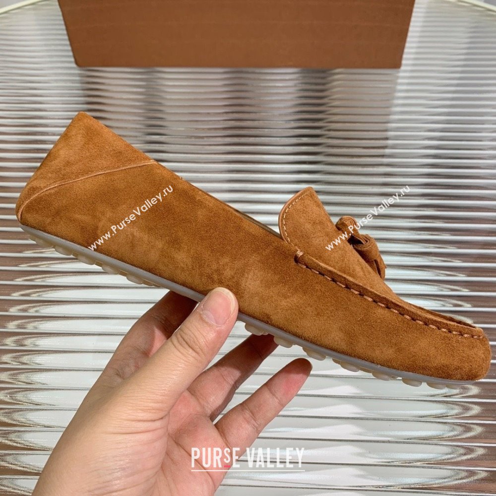 Loro Piana Dot Sole Loafers in Suede Goatskin caramel 2022 (shouxiu-231025-03)
