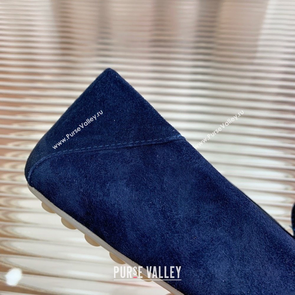 Loro Piana Dot Sole Loafers in Suede Goatskin navy blue 2022 (shouxiu-231025-04)