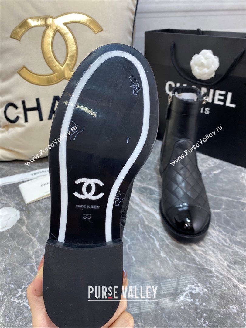 Chanel CC Logo sheepskin Ankle Boots Black 2020 (nono-201030-3)