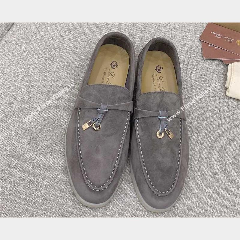 Loro Piana Summer Charms Walk Suede Women/Men Loafers 24 (kaola-23102624)