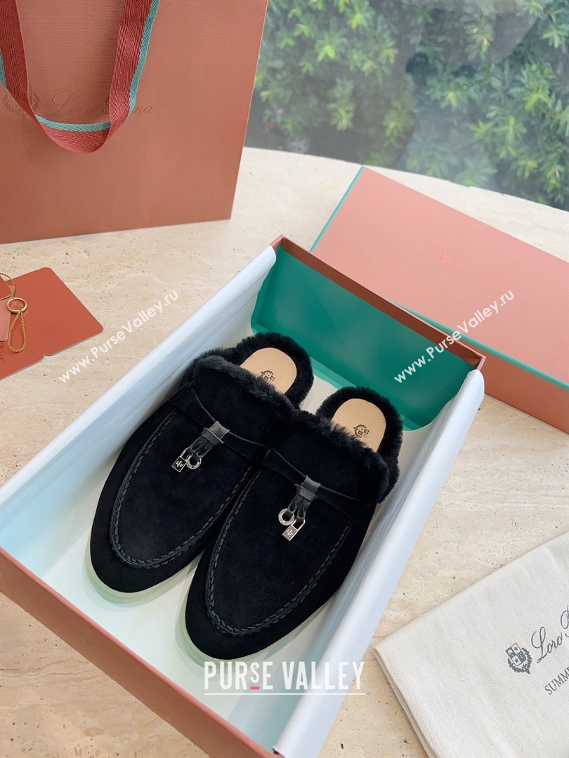 Loro Piana Charms Walk Babouche Suede slipper Fur Women/Men Loafers 07 (kaola-23102507)
