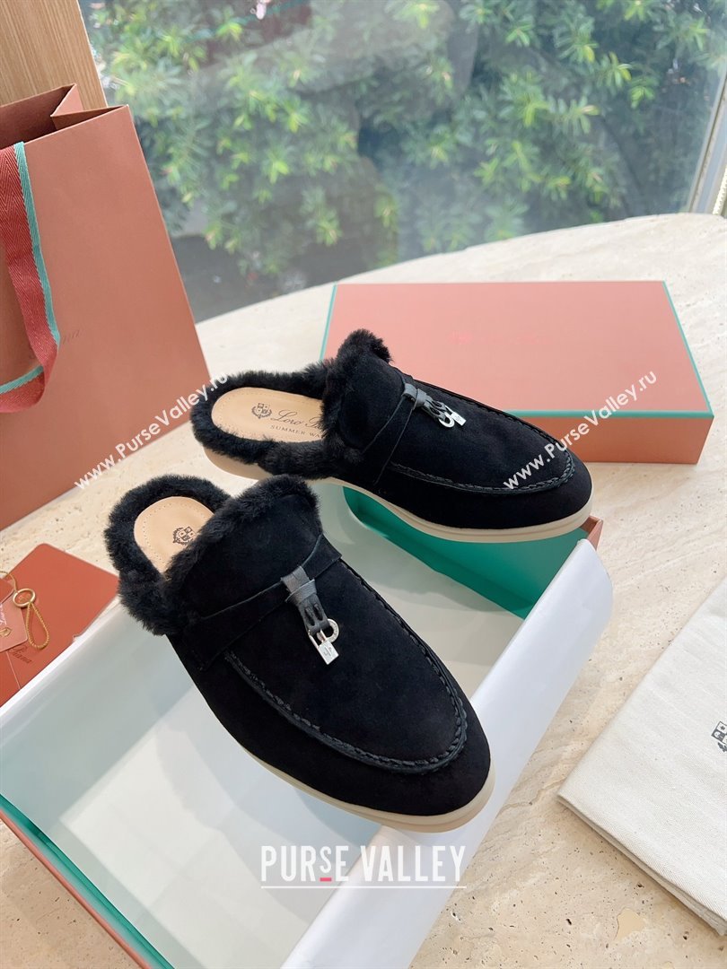 Loro Piana Charms Walk Babouche Suede slipper Fur Women/Men Loafers 07 (kaola-23102507)