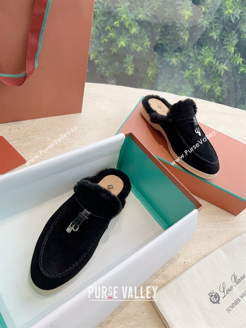 Loro Piana Charms Walk Babouche Suede slipper Fur Women/Men Loafers 07 (kaola-23102507)