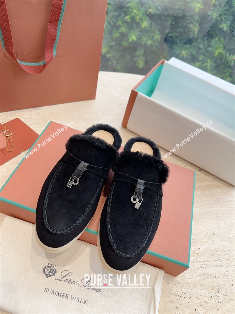 Loro Piana Charms Walk Babouche Suede slipper Fur Women/Men Loafers 07 (kaola-23102507)