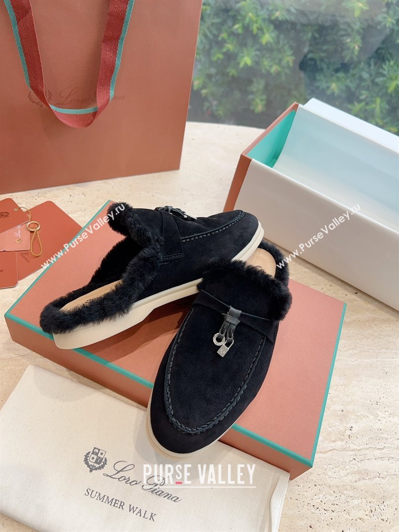 Loro Piana Charms Walk Babouche Suede slipper Fur Women/Men Loafers 07 (kaola-23102507)