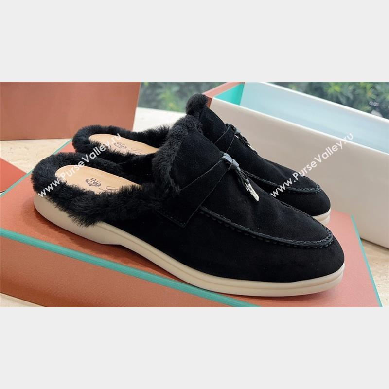 Loro Piana Charms Walk Babouche Suede slipper Fur Women/Men Loafers 07 (kaola-23102507)