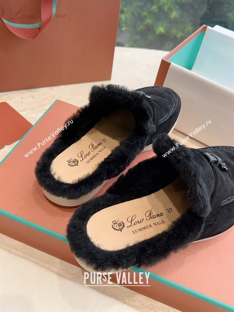 Loro Piana Charms Walk Babouche Suede slipper Fur Women/Men Loafers 07 (kaola-23102507)