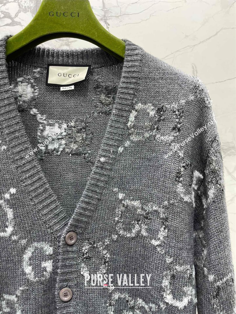 gucci Wool cardigan with GG intarsia 770507 gray 2023 (qiqi-231206-07)