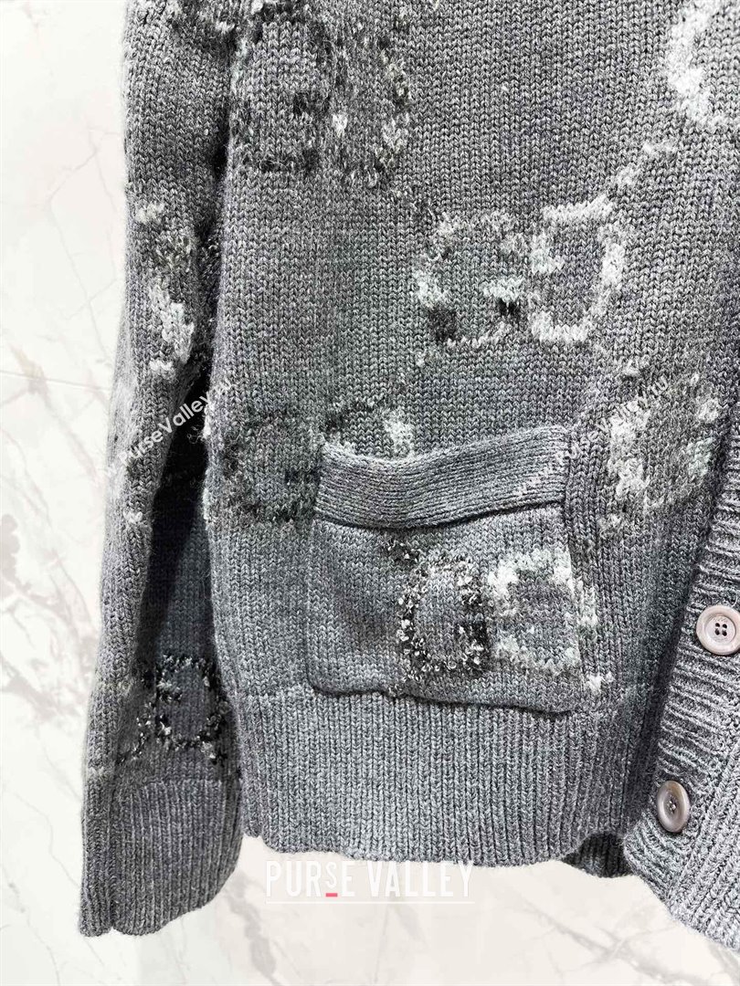 gucci Wool cardigan with GG intarsia 770507 gray 2023 (qiqi-231206-07)