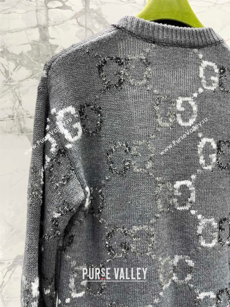 gucci Wool cardigan with GG intarsia 770507 gray 2023 (qiqi-231206-07)