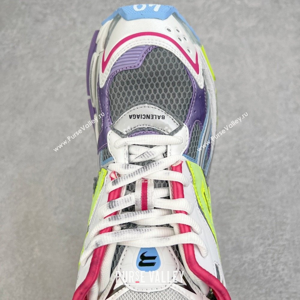 Balenciaga runner Sneaker in grey - light purple - neon yellow and white mesh and nylon 2023 (xingqi8-240119-04)