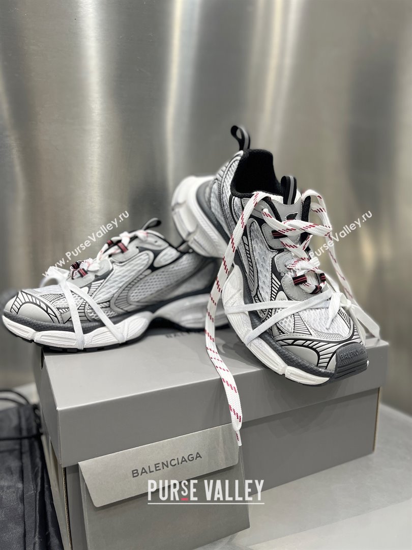 Balenciaga 3XL Sneaker in grey, white and red mesh and polyurethane 2024 (xingqi8-240119-05)