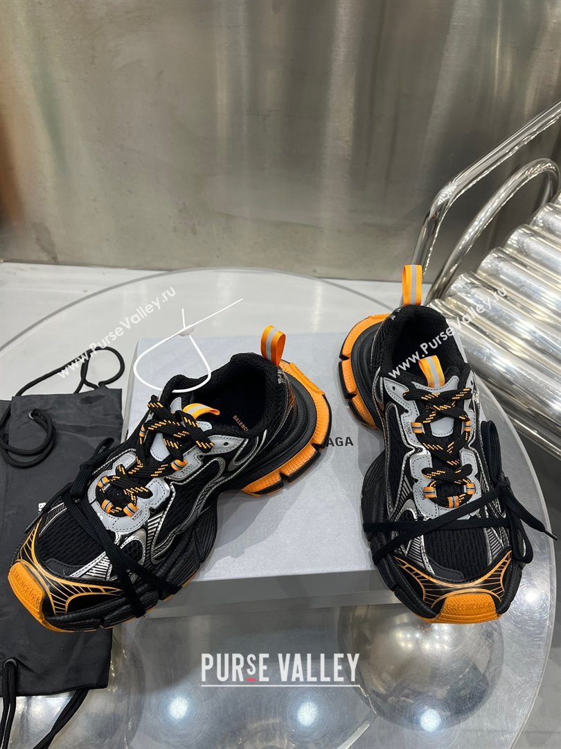 Balenciaga 3XL Sneaker in black, orange and grey mesh and polyurethane 2024 (xingqi8-240119-11)