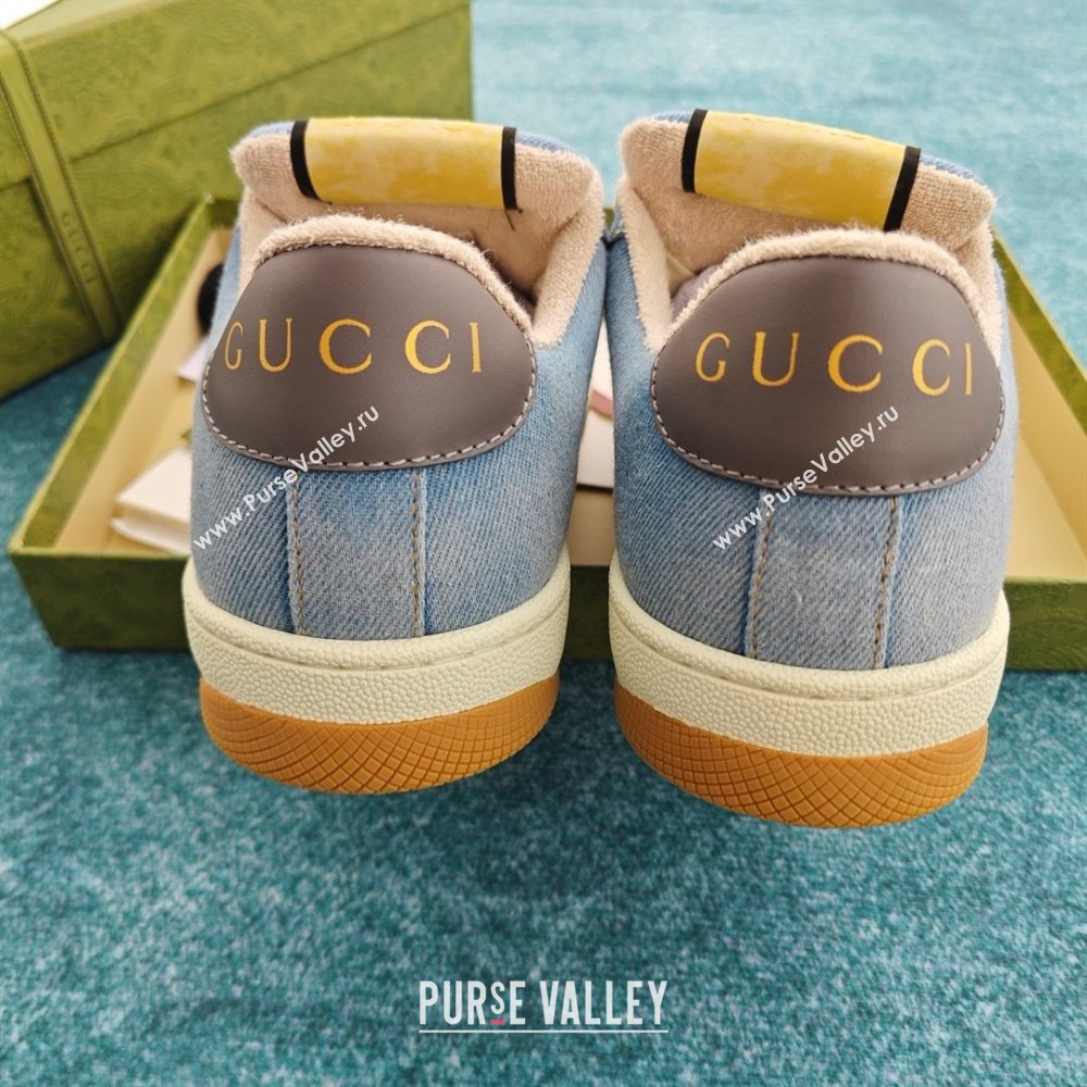 Gucci blue denim Screener sneaker SNEAKERS 771097 2024 (kaola-240416-08)
