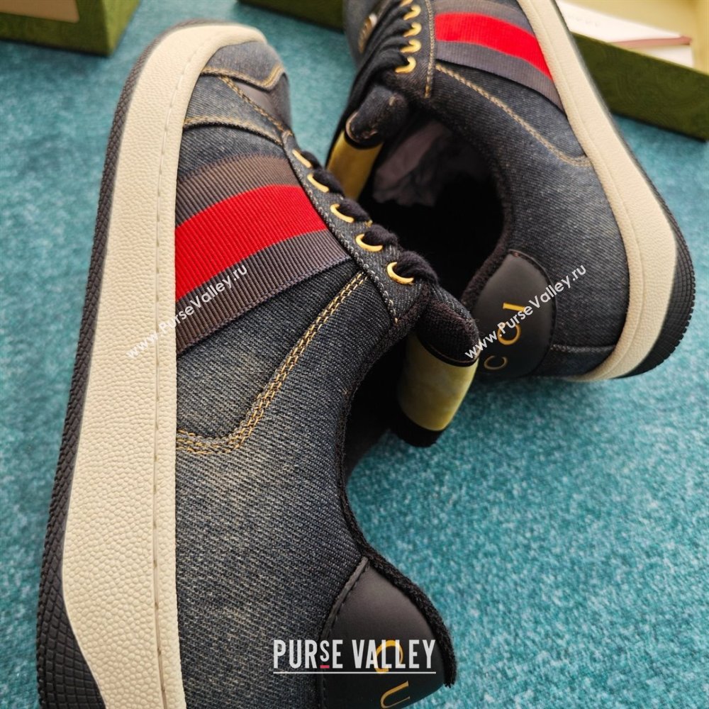 Gucci black denim Screener sneaker SNEAKERS 771097 2024 (kaola-240416-09)