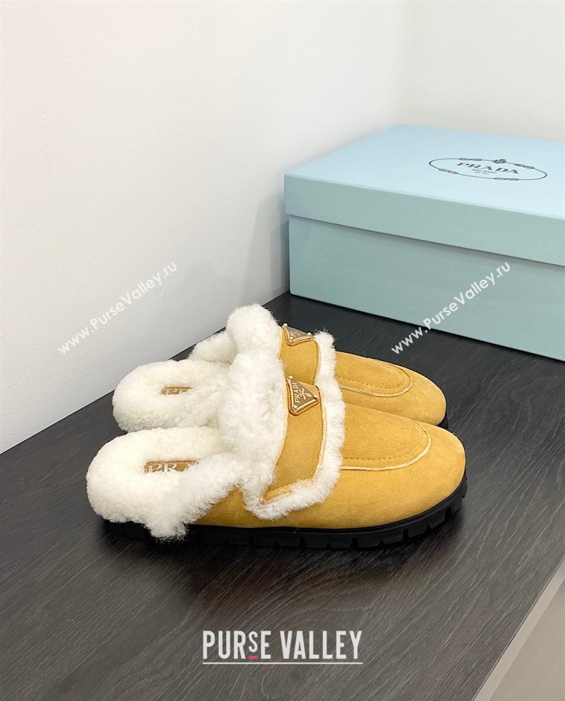 Prada Shearling slippers cognac 1S711M 2023 (zhenmei-2301008-01)