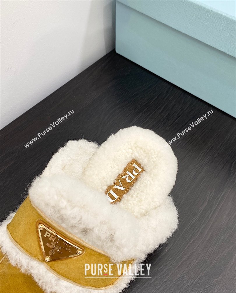 Prada Shearling slippers cognac 1S711M 2023 (zhenmei-2301008-01)