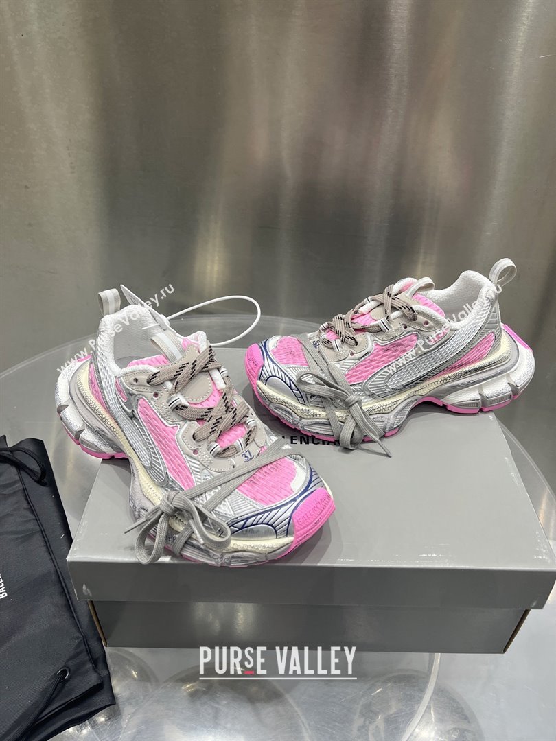 Balenciaga 3XL Sneaker in white, grey and pink mesh and polyurethane 2024 (xingqi8-240119-13)