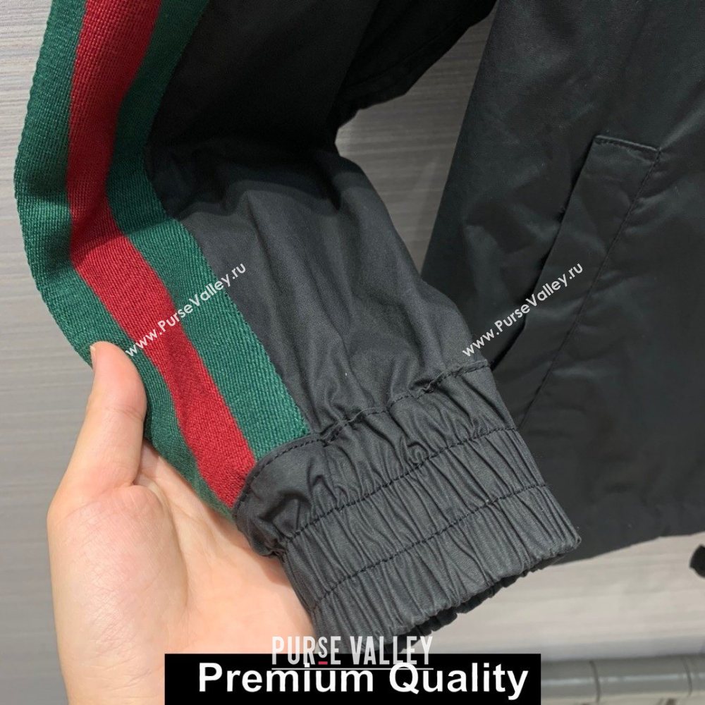 gucci Cotton canvas windbreaker with Gucci label 594861 black 2020  (qiqi-6027)