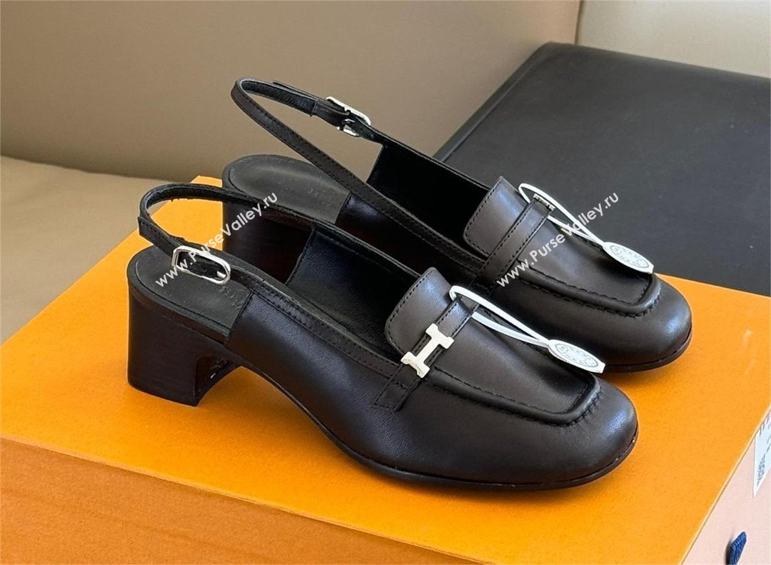 Hermes Infinie 50 pumps in sheepskin black 2024 (ssxy-240119-03)