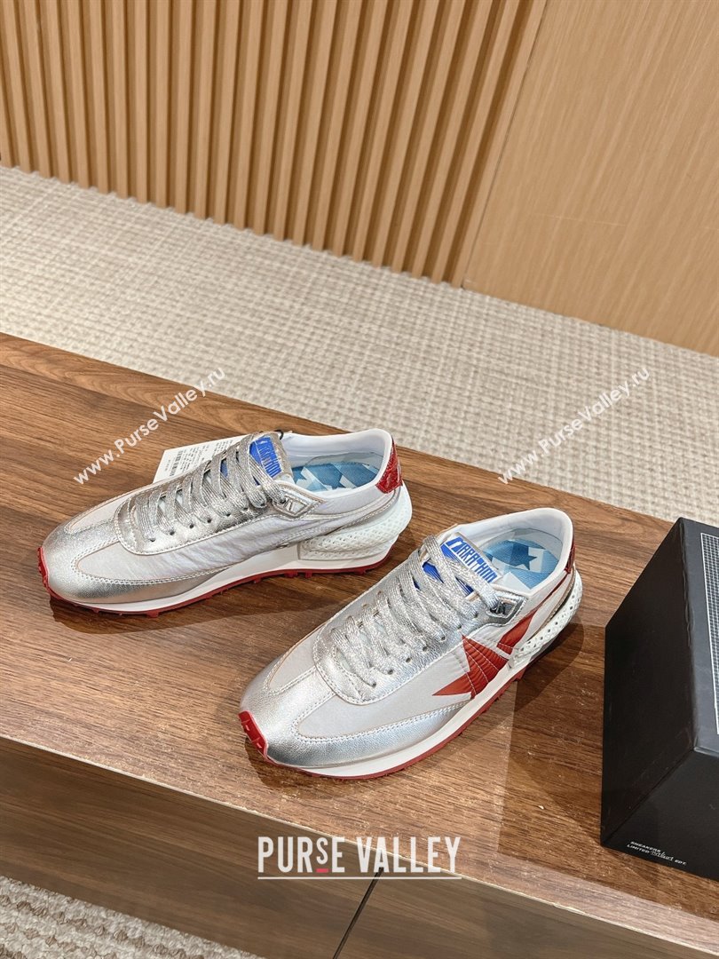Golden Goose Women’s Marathon with silver nylon upper and red star 2024 (jmb-231213-02)
